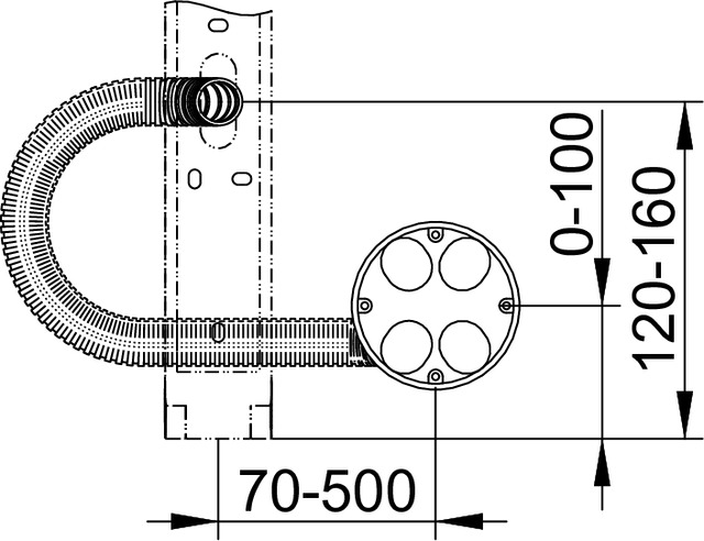 Keuco Rohbauset Kosmetikspiegel für Hohlwandmontage, 800/1100mm 17699000001