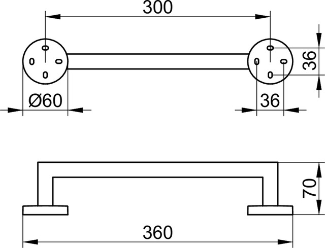 Keuco Haltegriff Edition 90, 360mm verchromt 19007010000