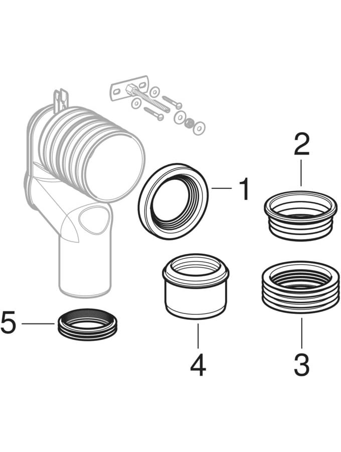 Geberit Set P-Anschlussbogen für Stand-WC weiß-alpin 131.081.11.1