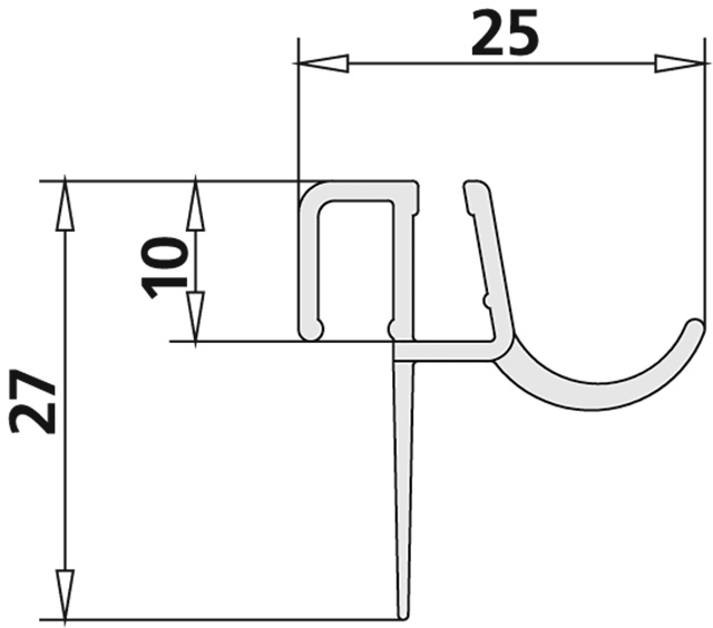 Kermi 2x Dichtleiste4719 201 RL Länge: 985mm 2534980