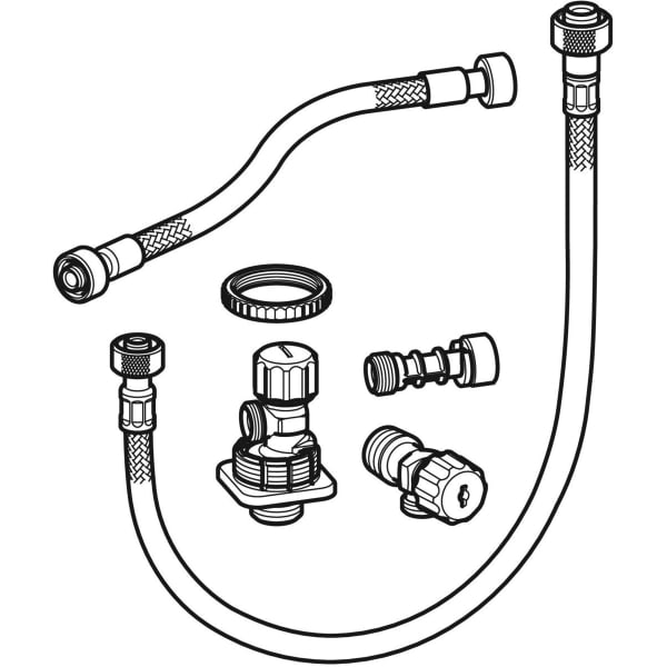 Geberit Wasseranschlussset unten zu Monolith Sanitärmodul für WC 101cm 131.074.00.1