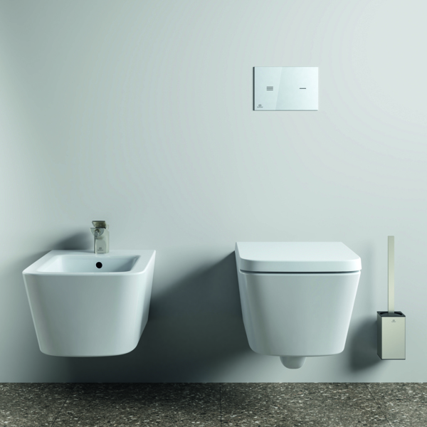 Ideal Standard WC-Bürstengarnitur Conca Cube, eckig, silber T4494GN