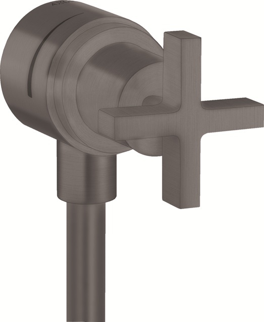 Hansgrohe AXOR Citterio Wandanschluss Stop mit Rückflussverhinderer, Absperrventil und Kreuzgriff, Brushed Black Chrome 39883340