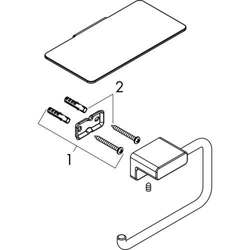 Hansgrohe Papierrollenhalter mit Ablage AddStoris mattweiss 41772700