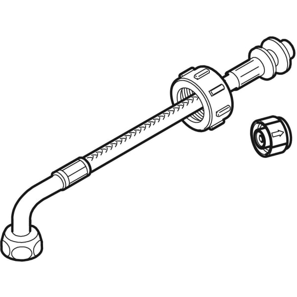 Geberit Panzerschlauch, Verbindung 90G Mutter 3/8" 240.321.00.1