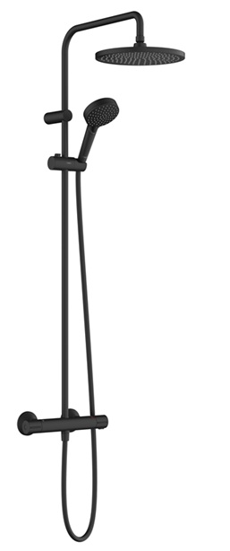 Hansgrohe Showerpipe 240 1jet Vernis Blend EcoSmart mattschwarz mit Brausethermostat 26428670
