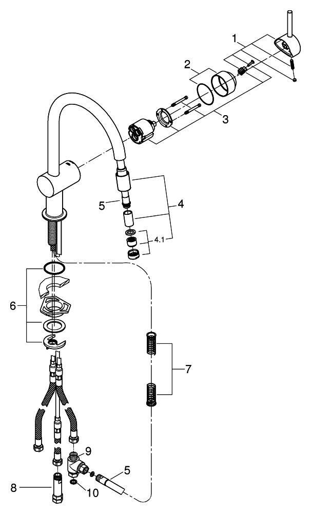 Grohe Minta Einhebel-Spültischbatterie chrom Niederdruck, Ausladung 215mm 32511000