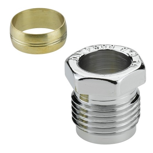 Danfoss Klemmverbinder R 1/2 AG auf 16mm, für Stahl- und Kupferrohre, chrom 013G4196