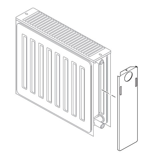 Buderus Seitenteil Profil V 20/22 900mm für Ventilheizkörper mit profilierter Front bis Baujahr 2013 6508556