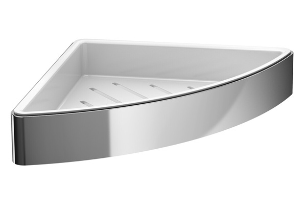 Emco Eckschwammkorb mit Kunststoffeinsatz Loft 179x34x179mm chrom/weiss 054500103