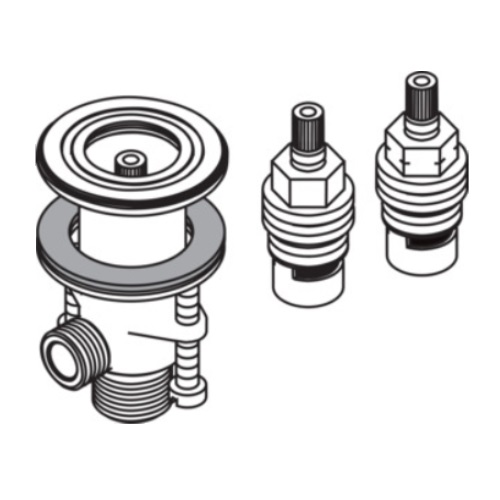 Hansgrohe Absperrventil Axor 3-Loch Waschtischarmatur warm + kalt Oberteil 97357000