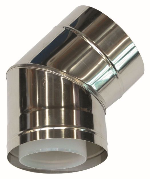 Vaillant Bogen 45 Grad d:110/160mm für Fassadenverlegung konzentrisch PP/Edelstahl 0020106405