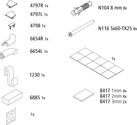 Kermi Set Montagekleinteile für LI SFN 2539339