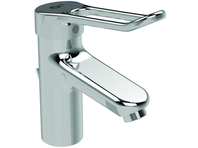 Ideal Standard Ceraplus 2 Waschtischarmatur mit Bügelgriff mit Ablaufgarnitur chrom, Ausladung 112mm BC095AA