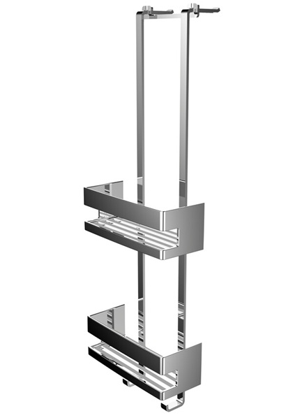 Emco Türetagere System2 mit 2 verschiebbaren Körben, und mit 2 Haken, chrom 354500125