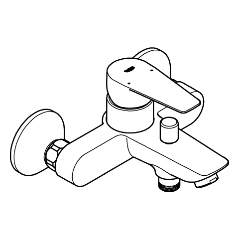 Grohe BauEdge Einhand-Wannenbatterie chrom Wandmontage eigensicher 23604001