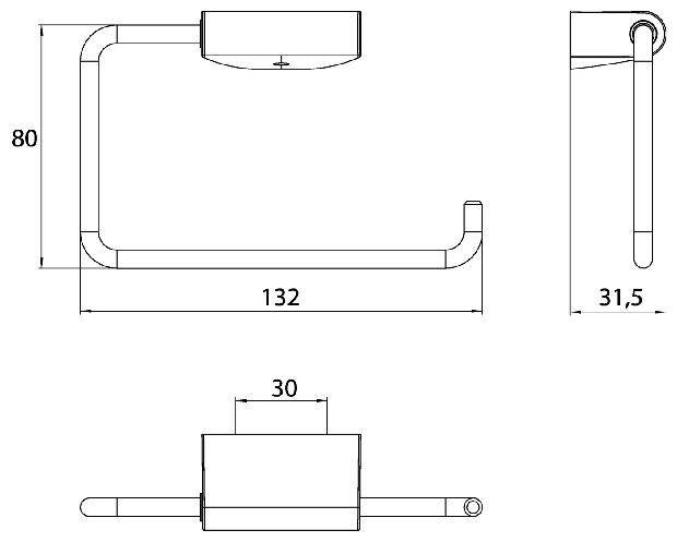 Emco Reservepapierhalter Flow beweglich schwarz 270513300