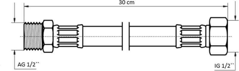 Neoperl NEOFLEX Panzerschlauch DN10 IG x AG, 1/2" x 1/2" 30cm 66874030