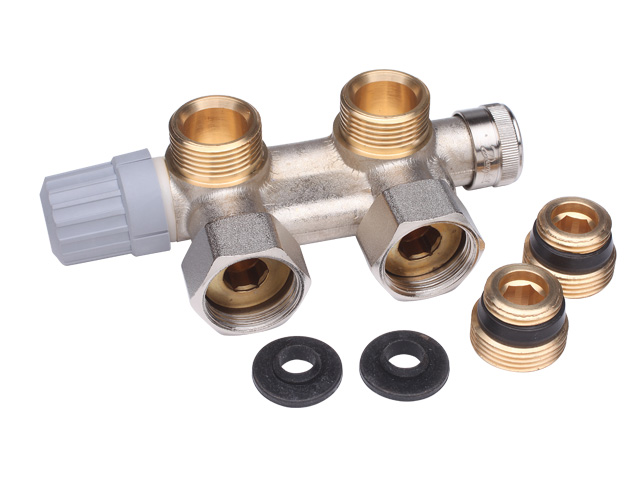 Danfoss Anschlussarmatur VHS-E für Einrohrheizungen, R 1/2, Eck 013G4691