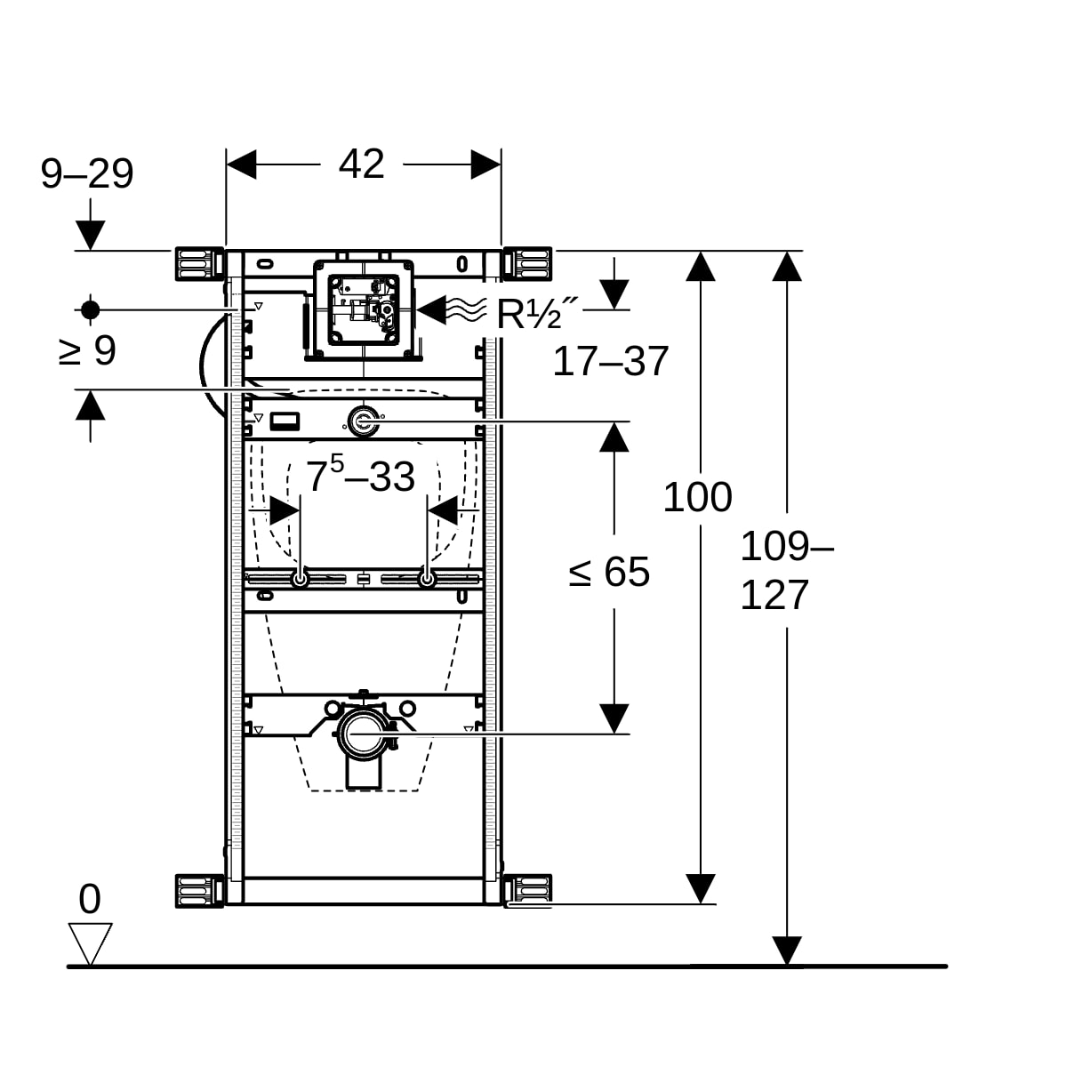 Geberit Kombifix Element für Urinal 109-127cm Universal 457.611.00.1