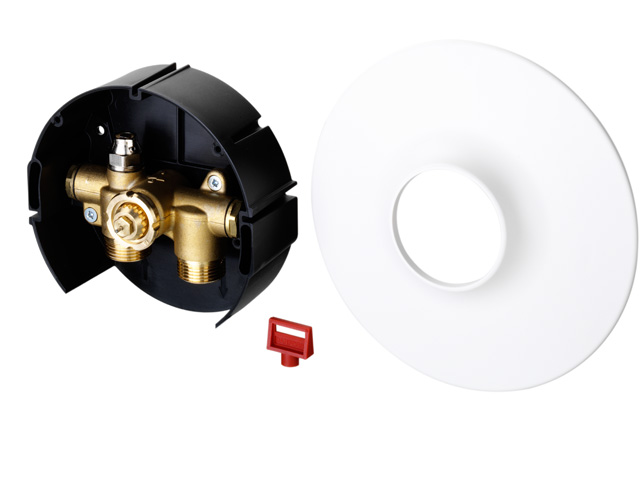 Danfoss Wandeinbaukasten für Fußbodenheizung, Abdeckung rund, G 3/4 A 003L1015