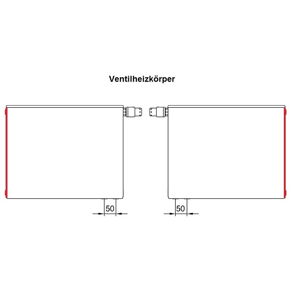Kermi seitliche Abdeckung für Typ 22 (100mm) Höhe 954/959mm ab 04/2018 ZA01760016