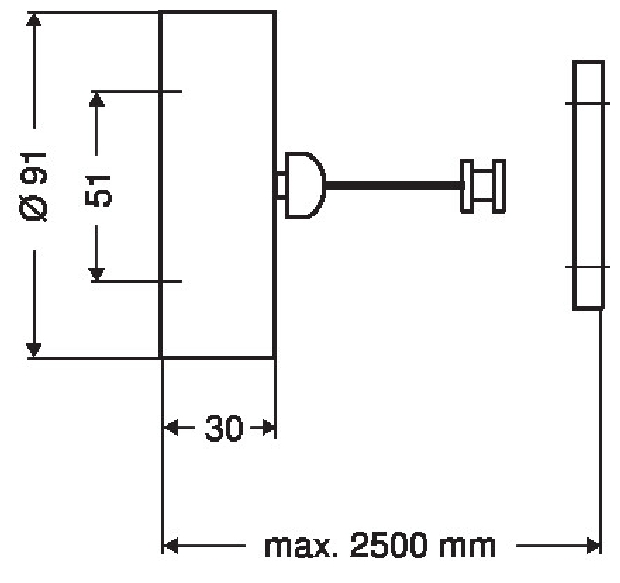 Emco Wäscheleine System2 ausziehbar bis 2,5m chrom 355400125