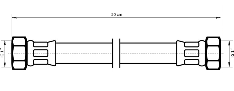 Neoperl NEOFLEX Panzerschlauch DN25 IG x IG, 1" x 1" 50cm 66960050