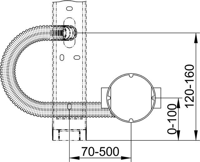 Keuco Rohbauset Kosmetikspiegel für Mauerwerkmontage, 800/1100mm 17699000002