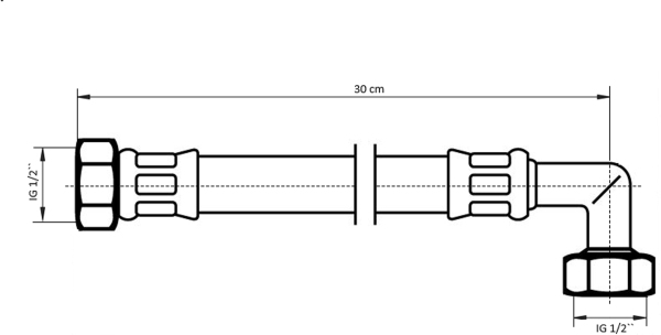 Neoperl NEOFLEX Panzerschlauch DN10 IG x IG gebogen, 1/2" x 1/2" 30cm 66873030