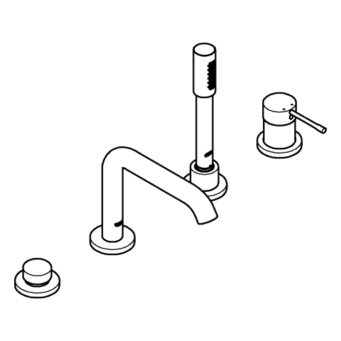 Grohe 4-Loch-Einhand-Wannenkombination Essence supersteel 25251DC1
