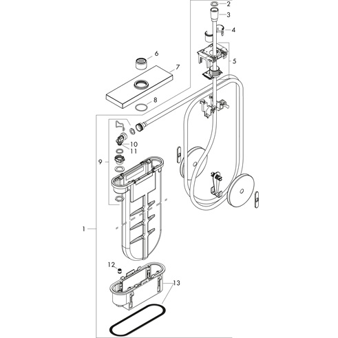 Hansgrohe Wannenrandset sBox square mattschwarz 28010670