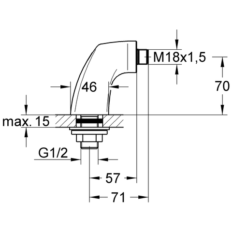 Grohe Standanschluss für Florida, Ausladung 57mm DN15 weiß 12084L00