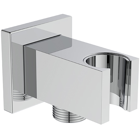 Ideal Standard Wandhalter Idealrain, eckige Rosette für Handbrause und Brauseschlauch G1/2, chrom BC771AA