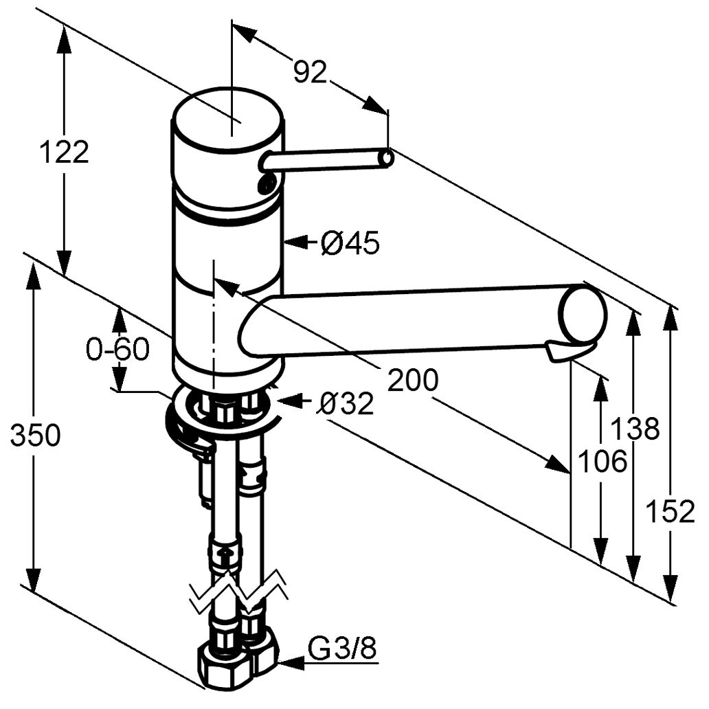 Kludi Scope Spültisch-Einhandmischer 200mm chrom 339330575