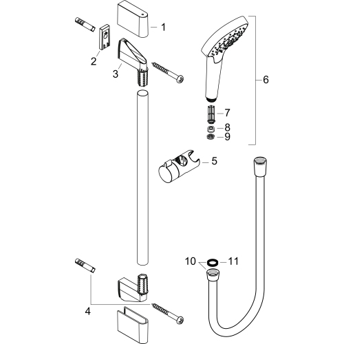 Hansgrohe Brauseset Croma Select E Vario EcoSmart/Unica mit Brausestange 900mm weiss/chrom 26593400
