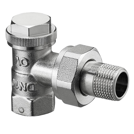 Oventrop Rücklauf Verschraubung "Combi 3" DN20, 3/4", PN10, Eck, Rg/Ms, vernickelt 1090363
