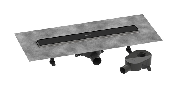 Hansgrohe Komplettset DR RainDrain Go 600 rückseitig befliesbar für Standard-/flache Installation, schwarzmatt 56271670
