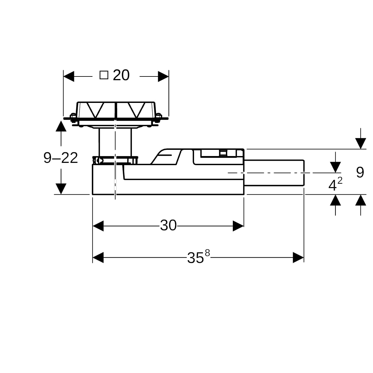 Geberit Bodenablauf für bodenebene Dusche Fußbodenaufbauhöhe ab 90mm d50 154.050.00.1
