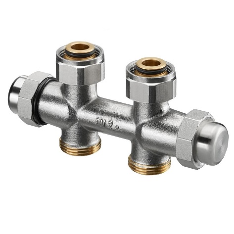 Oventrop Multiflex FQ Verschraubung für G 3/4 AG, Durchgang, G 3/4 ÜM x 3/4 AG 1015803