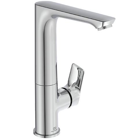 Ideal Standard Connect Air Waschtischarmatur mit hohem schwenkbarem Auslauf chrom, Ausladung 140mm, 5 l/min, ohne Ablaufgarnitur A7023AA