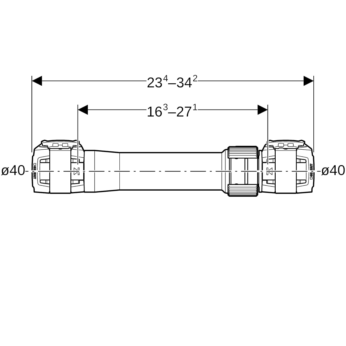 Geberit FlowFit Langkupplung SiBr, d40 620.024.00.1