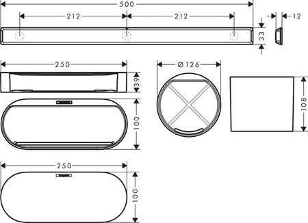 Hansgrohe Badezimmer-Set WallStoris mattschwarz 27968670