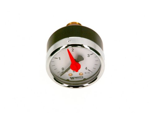 Bosch / Buderus Manometer G3/8 D50 axial 0-4bar für G144, für Verrohrung mit Ausdehngefäß und Pumpe 63023626
