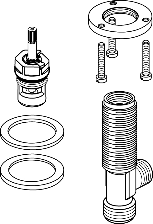 Ideal Standard Seitenventil komplett G1/2 warm A860444NU