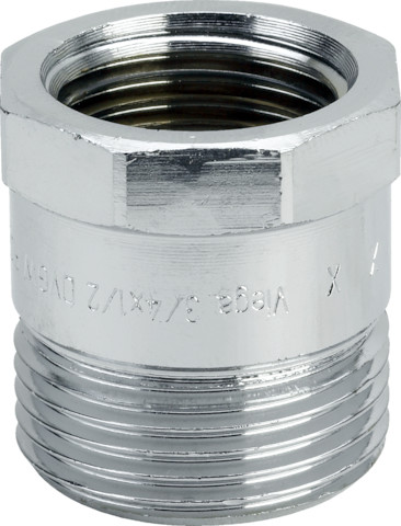 Viega Reduziernippel Rotguss 3244 ohne Innenkonus in G3/4xRp1/2 verchromt 448264