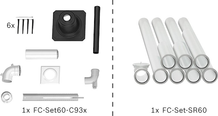 Bosch Abgas-Paket Schacht starr, 60/100, 10m, raumluftunabhängig Abgas-Standardpaket BOPA FC31 7739619187