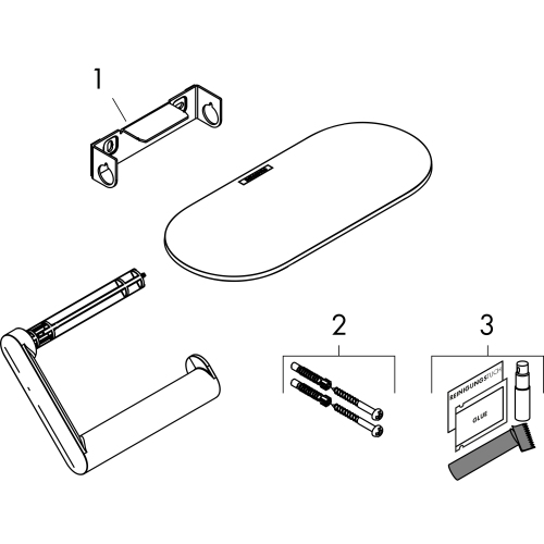 Hansgrohe Papierrollenhalter WallStoris mit Ablage mattweiss 27928700