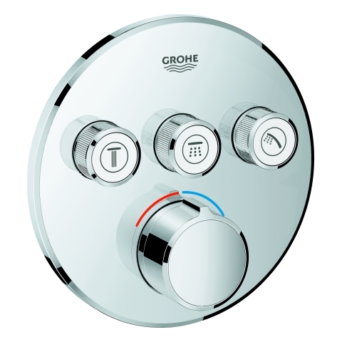 Grohe Unterputzmischer SmartControl chrom rund Fertigmontage-Set 3 Absperrventile 29146000