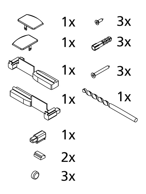 Kermi Set Montagekleinteile für Faltwand 2- und 1-flügelig mit Magnetverschluss (V2 TS2) 2534146